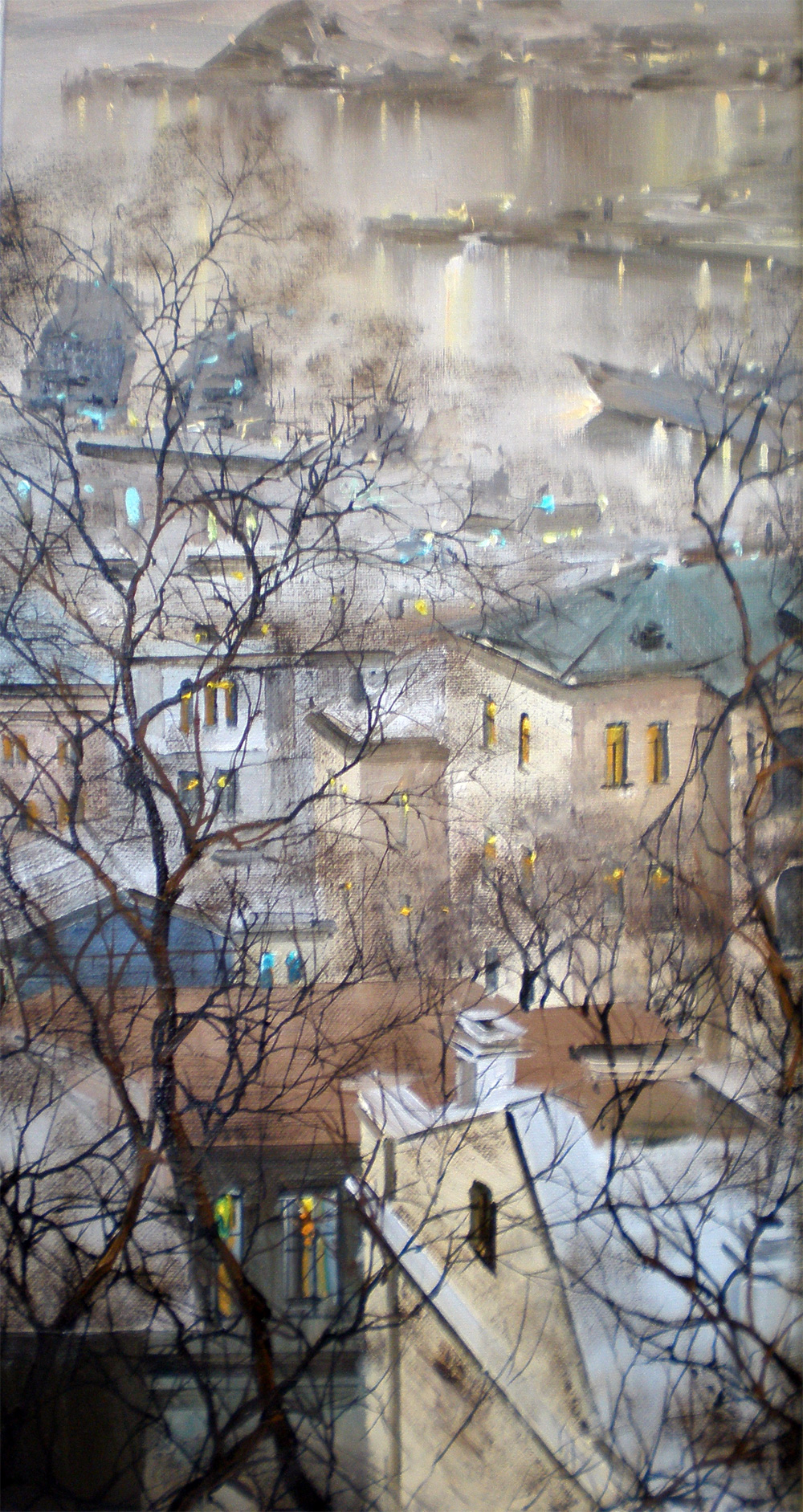 Над городом. Владивосток. Картина Юрия Редозубова
