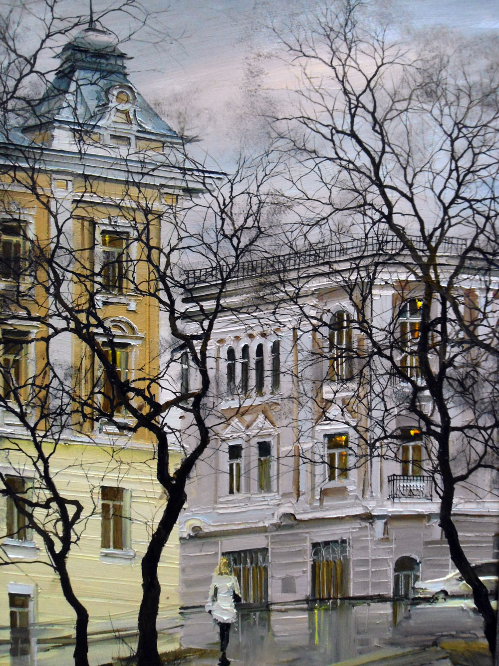 Гостиница «Версаль» одно из старейших зданий во Владивостоке. Картина Юрия Редозубова